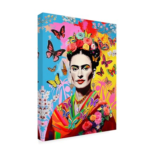 Outdoor Canvas Art - Jess Stempel 'Frida Butterflies' Wall Art for Outdoor Spac…