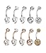 THUNARAZ 10pcs 14G Stainless Steel Belly Button Rings for Women Crystal CZ Ball Screw Navel Bars White/Rose