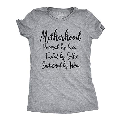 Womens-Motherhood-Powered-by-Love-Fueled-by-Coffee-Sustained-by-Wine-Tshirt