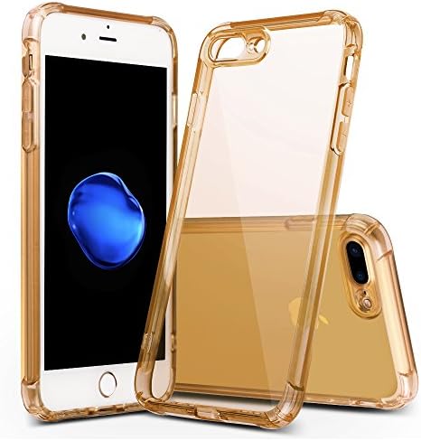 iPhone 7 Plus case,AMACASE Ultra Slim,Dual Layer Reinforced Shock-Proof Bumper,Scratch-Resistant,Clear Soft TPU For iPhone7 Plus 5.5 inch-Gold