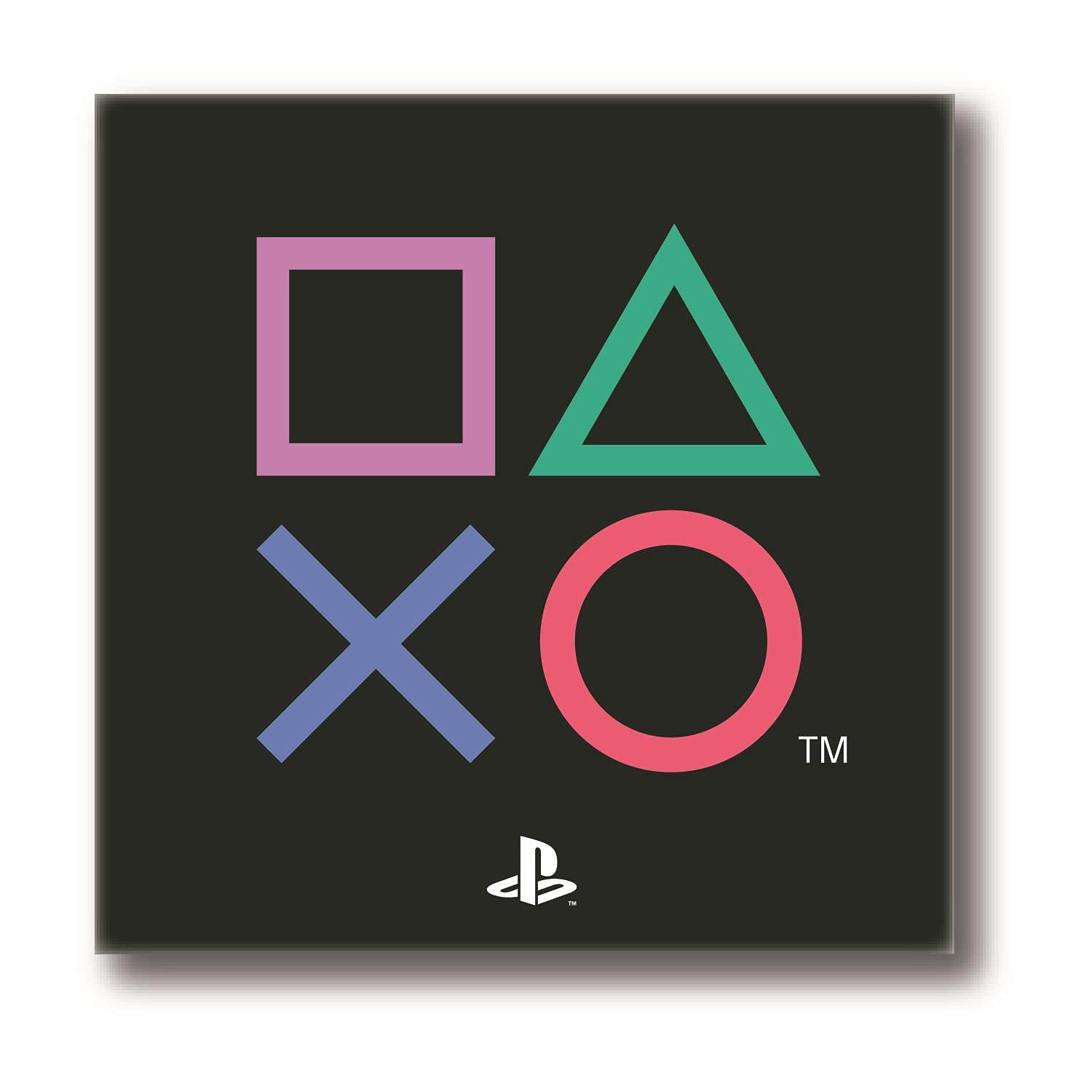PlayStation PlayStation Square Rug - Controller Icons Design - Official Sony Product - Bedroom Rug, Black, 80 x 80cm