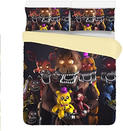 Custom Five Nights at Freddy's 3 Piece Duvet Cover Bedding Set Queen Size 200x230CM