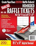 Blanks/USA Pre-Cut Numbered Raffle Tickets (TKS20X9WH)