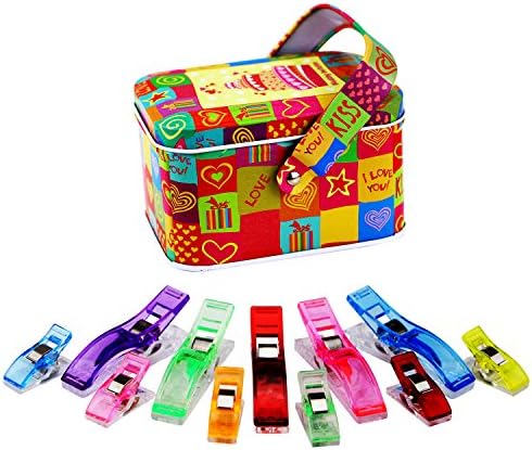MumCraft Multipurpose Sewing Clips with Tin Box Package, Assorted Colors, Pack of 40 and 20 Jumbo Clips
