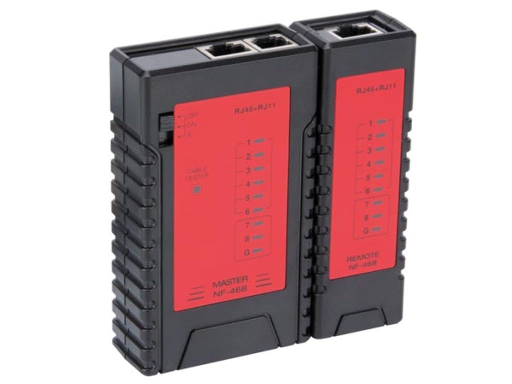 Velleman VTLAN6 Network LAN Cable Tester for 8P8C/6P6C/6P2C/4P4C, Multi-Colour