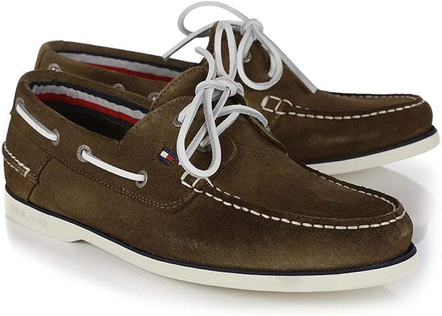 Tommy Hilfiger Boat Shoe, Olive Night, UK 10.5 Amazon