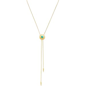 SHANTYSON Cowgirl Necklace for Women Western Gold Lariat Long Necklace Bull Head Turquoise Pendant Drop Y Chain Simple Adjust