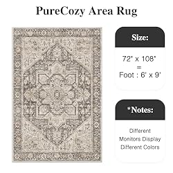 PureCozy Vintage Area Rug 6x9 Large Bedroom Rug