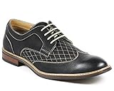 Ferro Aldo Men's 19266 Distressed Wing Tip Lace up Oxfords Dress Shoes, Black, 9