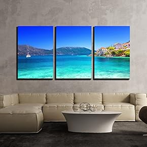 Fiskardo Village Kefalonia Island Greece x3 Panels