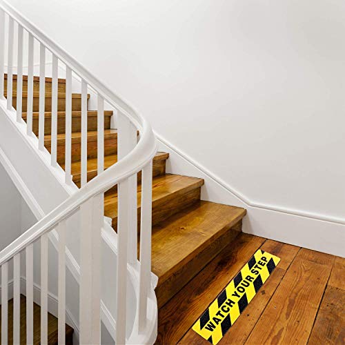 5 Pack Watch Your Step Warning Sticker Adhesive Tape Anti Slip Abrasive Tape for Workplace Safety Wet Floor Caution, 6 by 24 Inches - Thumbnail 7