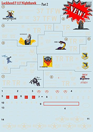 DECAL FOR AIRPLANE LOCKHEED F-117 NIGHTHAWK PART-2 1/48 PRINT SCALE 48-112