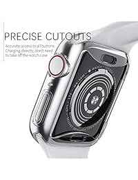 BRG - Funda para Apple Watch serie 5, serie 4, 1.575 in, 1.732 in, serie 3, 1.496 in, 1.654 in, 2 unidades de funda protectora de TPU suave y transparente, 40mm
