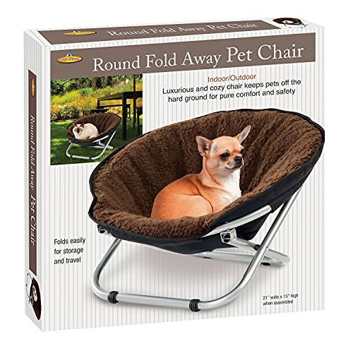 Etna Folding Pet Cot Chair Portable Round Fold Out Elevated Cat Bed