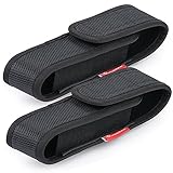 Moobibear 2-Pack Flashlight Pouch Holster Nylon, Adjustable Small Heavy Duty Belt Carry Case Holder for 5"-7" Flashlight, Carry Your Tac Flashlight on Belt