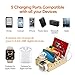 Alltripal Charging Station for Multiple Devices Bamboo Docking Station Organizer with 5 USB Ports Charger Compatible with iPhone Airpods iwatch Cell Phone