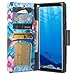 GALAXY WIRELESS Cute Girls Women Wallet Case Compatible for Samsung Galaxy Note 8 Case, Wrist Strap Flip Folio Kickstand [ID&Card Slot] Phone Case for Galaxy Note 8 - Blue Butterfly