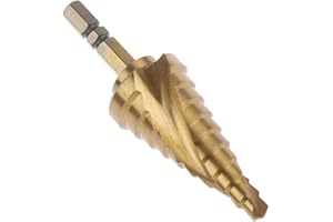 6-25mm HSS Spiral Fluted Step Drill Bit Metal PVC with Carbide Tip Gold Coated High Speed Steel Hole Cutter Enlarging Existin