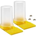 2 Pack Bee Water Feeder Beehive Beekeeping Water Beehive Entrance Feeder Bee Drinking Butterfly Bath Bowl Bee Cups for Outdoor Garden Yard Decor