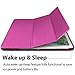 ROARTZ iPad Mini 2 Case, iPad Mini 3 Case, Metallic Magenta Slim Fit Smart Folio Case Rubber Coated Hard Shell Cover Light-Weight Auto Wake/Sleep Feature for Apple iPad Mini 1/2/3 Retina Display