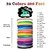 3D Pen Filament 400 Feet 20 Colors, dikale 3D Printing Pen Refills PLA Bonus 250 Stencil eBook, 3D Printer Pen Filament 1.75mm Smooth Printing
