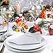 VEEYOO Cloth Napkins - Set of 12 Pieces 17 x 17 Inch Solid Polyester Table Napkins - Soft Washable and Reusable Dinner Napkin for Weddings, Parties, Restaurant (White Napkins Cloth)