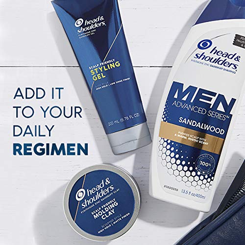 Head & Shoulders AntiDandruff Molding Hair Clay for Men, Strong Hold, Matte Finish, 3 Oz