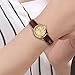 Womens Leather Watch,Fashion Casual Gold Watches for Women,Waterproof Quartz Ladies Brown Wrist Watch