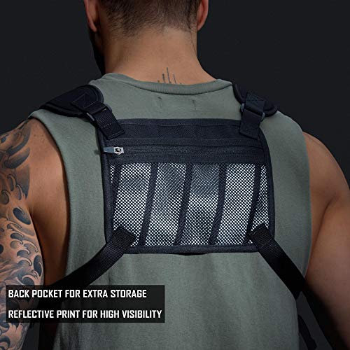 MVRK Water Resistant Running Vest Chest Pack, Phone Holder for Running, Lightweight Training Pack with Reflective Detail