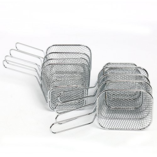 Yaekoo 8Pcs Mini Mesh Wire French Fry Chips Baskets Net Strainer Kitchen Cooking Tools - Thumbnail 5
