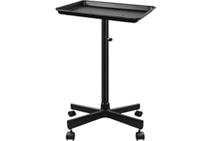 Salon Tray, Metal Feet Salon Rolling Tray with Height Adjustable, Hair Color Trays Non-Rusting