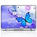 Meffort Inc 15 15.6 Inch Laptop Notebook Skin Sticker Cover Art Decal (Free Wrist pad) - Blue Purple Butterfly