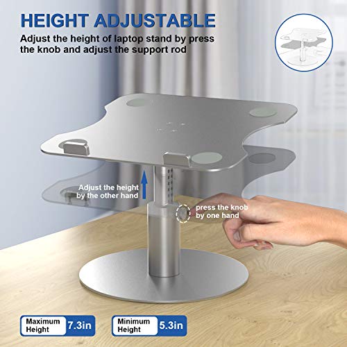 Adjustable Laptop Stand YoFeW, Aluminum Laptop Riser, MultiAngle