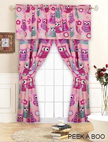 Amazon Com Pink Hoot Owl Curtains Drapes Set Peek A Boo 5