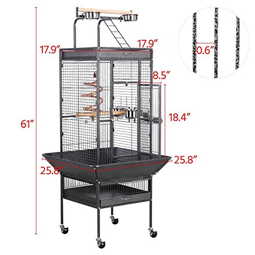 3 Yaheetech+Cockatiel+Cockatoo+Parakeet+Finches+Black