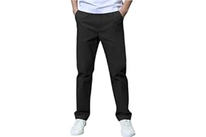 Boys Pants Elastic Waist Trousers Youth Chinos Trousers Pull On Relaxed School Uniform Pants Comfort Twill Pants