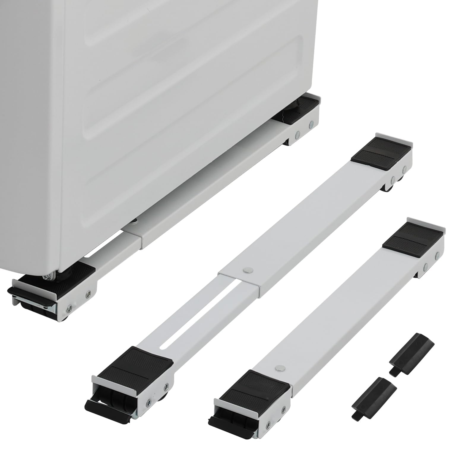 SMONTER Heavy Duty Appliance Rollers, Extendable Washing Machine Stand Furniture Rollers Mobile Fridge Base Furniture Sliders for Refrigerators Washer and Dryer Support 660 lbs, White