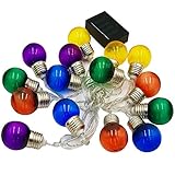 Solar String Lights Outdoor Waterproof LED Decorative Fairy Light Sogrand Christmas Decorations 5 Color Bulbs Landscape Lighting Bright Garden Colorful Bulb Yard Lamp for Outside Patio Festival