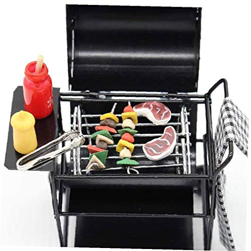 JBNS Puppenhaus Miniatur-Grill Möbel BBQ Grill Set Pretend Play Bratofen Für Fairy Garden Life-szenen-dekor-1set – Bild 4