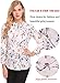 Lomon Women Floral Print Blouse Casual Long Sleeve Chiffon Shirt Top With Zipper For Work