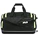 Fila Cypress Small Sport Duffel Bag, Black/Neon Lime, One Size