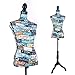 Female Dress Form Mannequin Torso Body with Black Adjustable Tripod Stand for Clothing Dress Jewelry Display