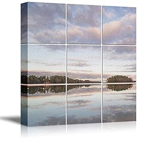 Canvas Wall Art Calm Lake Canvas Prints Home Artwork Decoration for Living Room,Bedroom - 12x12 inches