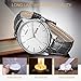 BUREI Mens Business Casual Quartz Wrist Watches Day and Date Calender with Black leather Strap