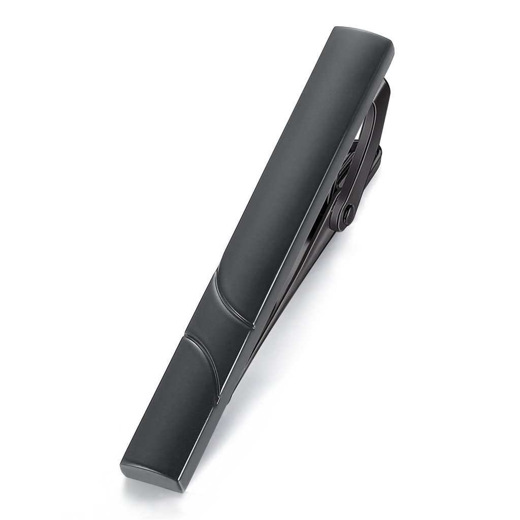 Honey Bear Mens Tie Clip Bar - Normal Size Stainless Steel For Business Wedding Gift,5.4cm (Black)