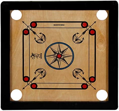 Neetu Sports Superior Matte Finish Club Carrom Board for Professionals Clubs with Coins Striker and Boric Powder, with Coins and Special Striker and Powder 2 inch Border (SIZE-20 Inch, 4MM Ply)