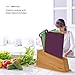 Vremi 5 Piece Plastic Cutting Board Holder Set - BPA Free Dishwasher Safe Colorful Kitchen Cutting Boards Bamboo Holder - Small Color Coded Chopping Boards for Meat Vegetables and Fish