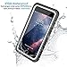 iPhone 8/ iPhone 7 Waterproof Case, Lanwow Wireless Charging Support iPhone 8/7 Underwater Shockproof Case Anti-Cracking with Built-in Screen Protector Rugged Waterproof Case - Black/White(4.7 inch)
