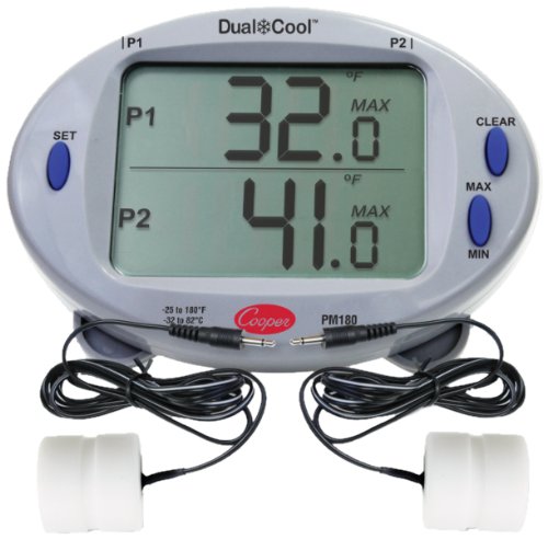 Cooper-Atkins PM180-03 Digital Mini Rectangular Panel Thermometer Kit with 2113 Solid Simulator Probes