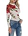 IRISIE Women Slim Embroidered Printed Mock Neck Long Sleeve Bodysuit